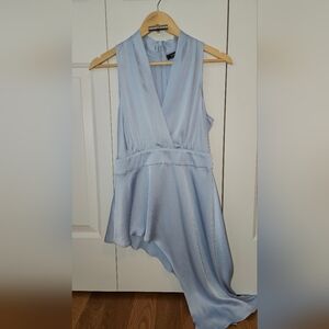 BCBGMaxAzria Xs Light Blue Asymmetrical Top